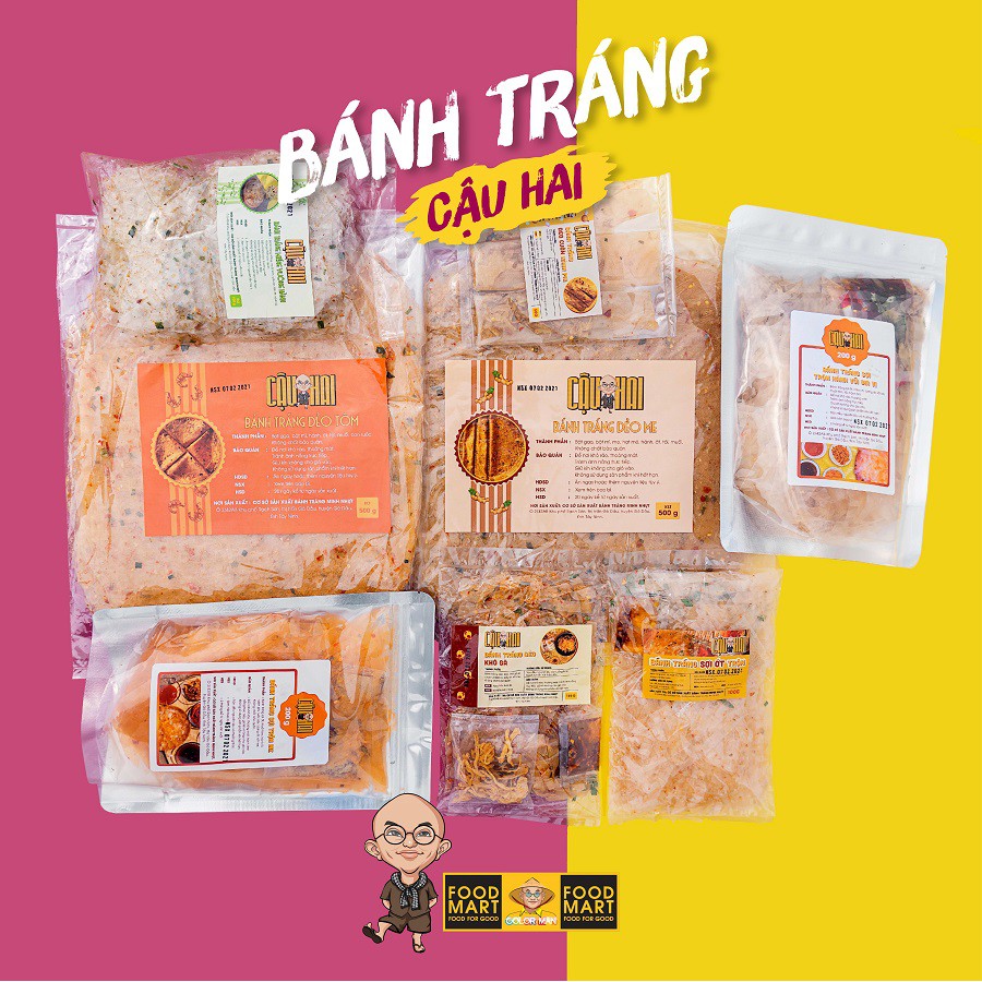 Bánh Tráng Dẻo Cuốn Hành Phi Cậu Hai COLOR MAN 50g tuyển chọn từ vùng nguyên liệu bánh tráng nổi tiếng Tây Ninh