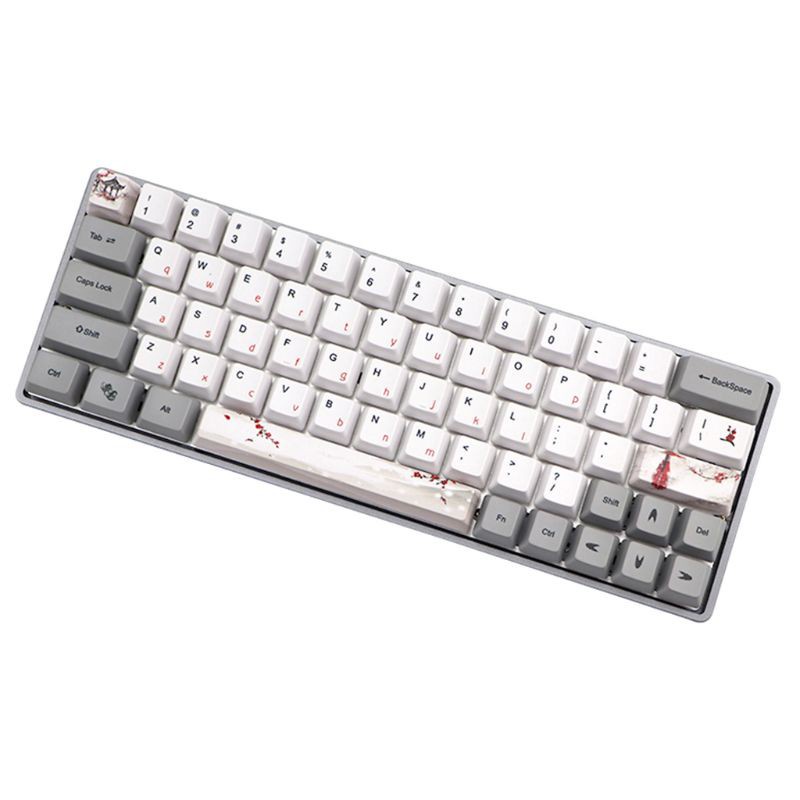 Nút Bàn Phím Cơ Pbt Oem In Hình Hoa Mận Dễ Thương Cho Gh60 Gk61 Gk64