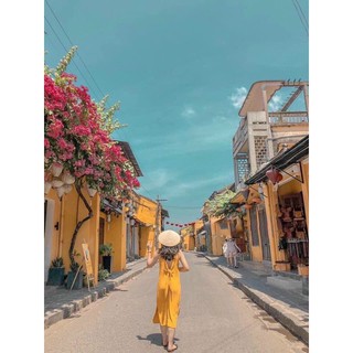 Đầm maxi vàng nơ lưng H3321 (+hình thật)