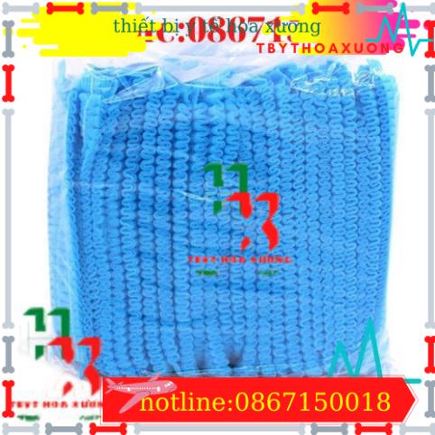 Com Bo 10 Túi Mũ Giấy Y Tế Trùm Tóc Dùng 1 Lần Bịch 100 Chiếc