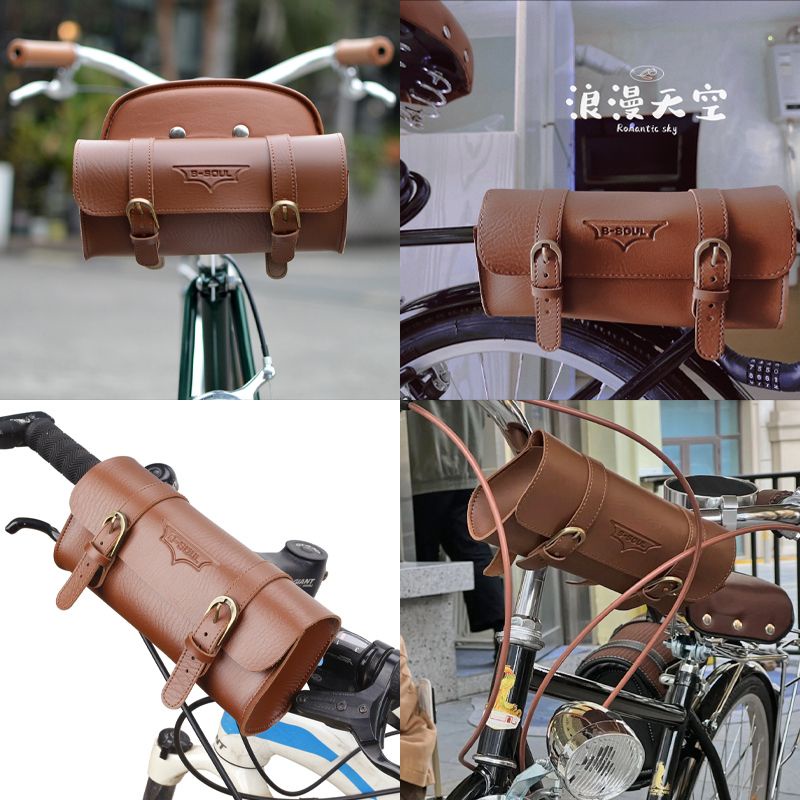Túi da treo xe đạp ,xe máy phong cách cổ điển