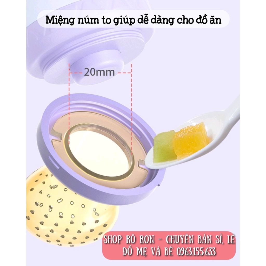 Túi nhai ăn dặm TEENUNIX cao cấp - Túi nhai chống hóc cho bé kèm 3 núm nhai Nano Bạc - Shop Rô Ron