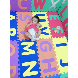 THẢM CHƠI CHO BÉ SMILE PUZZLE - CHỮ CÁI - KHÔNG MÙI - TIÊU CHUẨN CHÂU ÂU (26 miếng, kích thước 1,5mx1,5m)