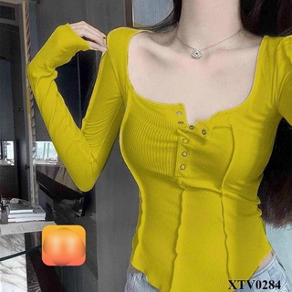 Áo Thun Dài Tay Vạt Bầu len tăm Eo Nữ Hot