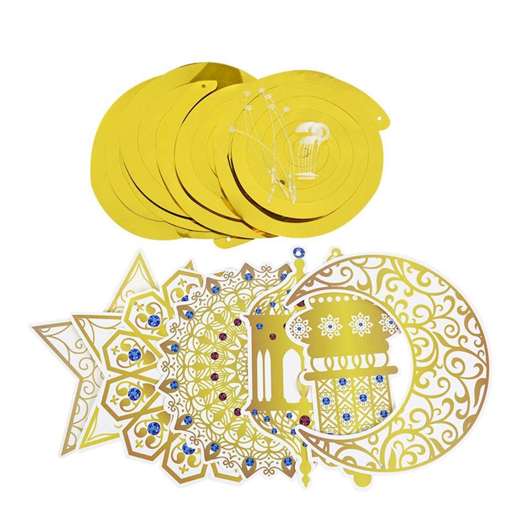 Banner Xoắn Ốc Họa Tiết Ngôi Sao Mặt Trăng Dùng Trang Trí Lễ Hội Ramadan