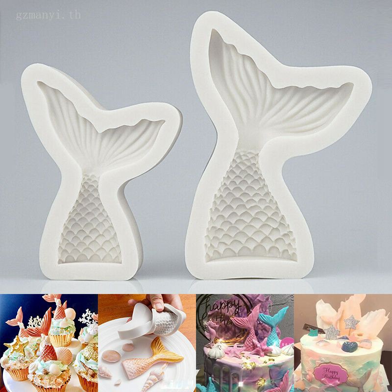 Khuôn Silicon Tạo Hình Đuôi Nàng Tiên Cá 3d Trang Trí Bánh