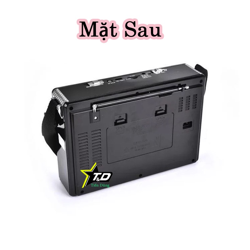Đài Radio Waxiba XB 372BT Kiêm Loa Bluetooth Hỗ Trợ USB, Thẻ Nhớ, Đèn Pin LED, Chạy Pin Sạc và Điện 220V