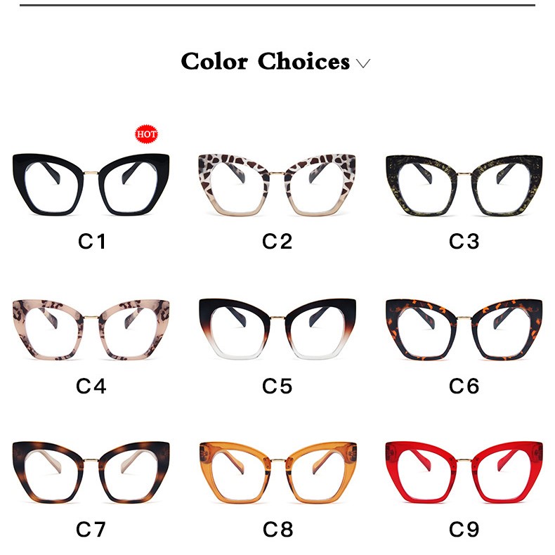 Mắt Kính Gọng Lớn Chống Ánh Sáng Xanh Phong Cách Âu Mỹ