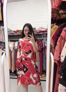 Váy lanh dáng A bầu bí bon chen