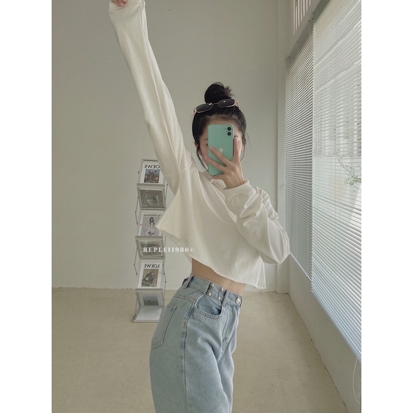 [ ẢNH THẬT CHÍNH CHỦ ] Áo croptop cổ sơ mi