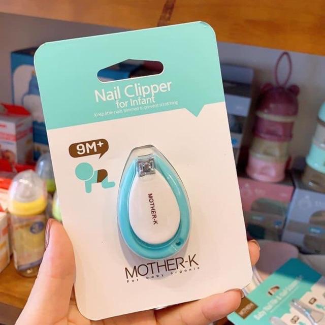 Bộ cắt móng tay sơ sinh kèm nhíp mũi Mother-K màu Trắng/Xanh (nhựa ABS.PP,PS, thép không gỉ) made in Korea