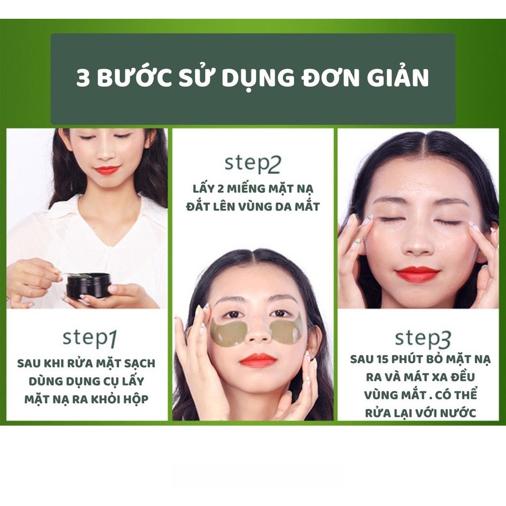 Mặt nạ mắt Bioaqua dưỡng mắt dưỡng da cấp ẩm trắng da chống lão hóa giảm mụn hộp 60 miếng MN22