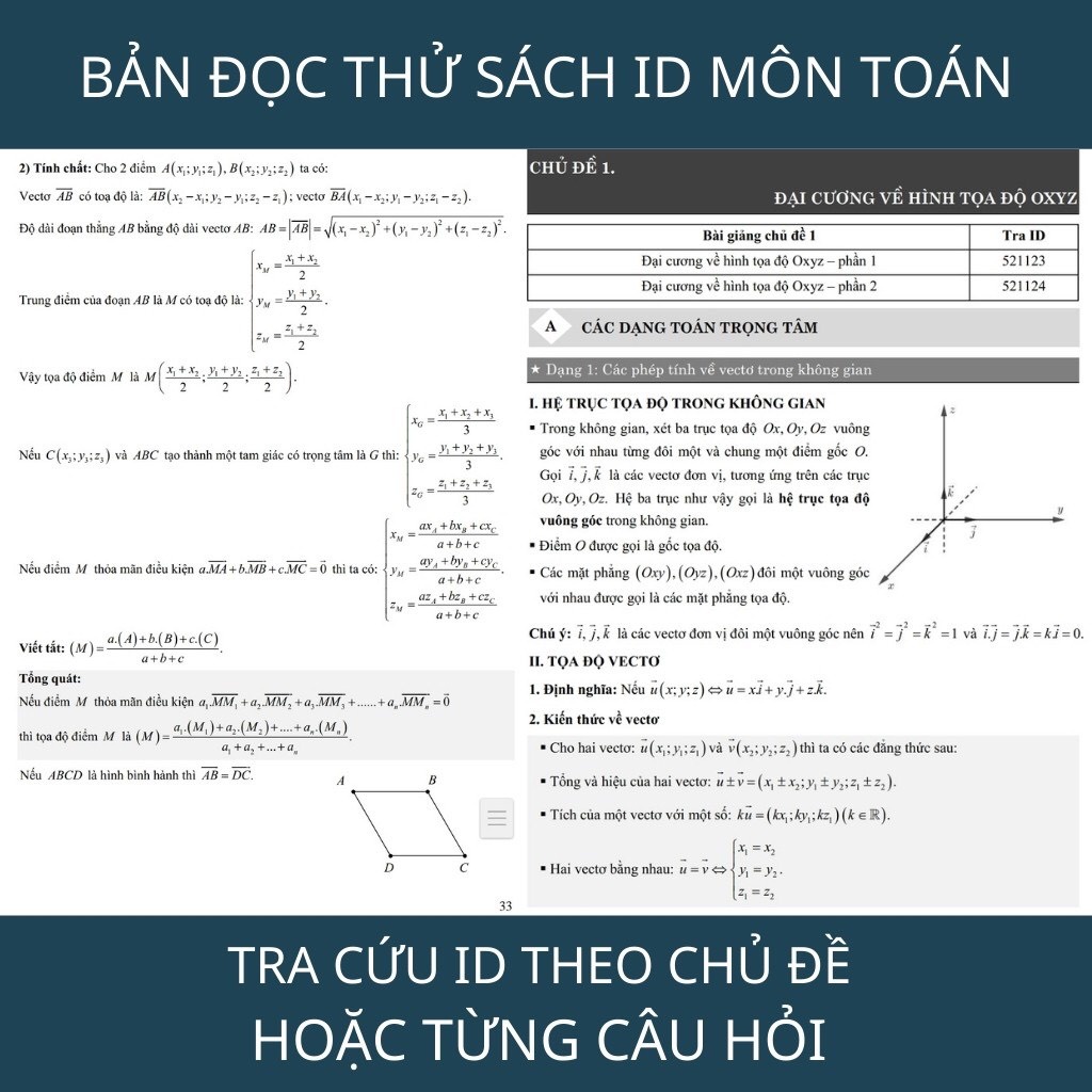 Toán 12 Hình tọa độ OXYZ - Sách ôn thi thpt quốc gia
