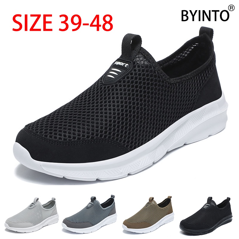 Giày Thể Thao Phối Lưới Thoáng Khí Siêu Nhẹ Size Lớn 39-48 Thời Trang Cho Nam