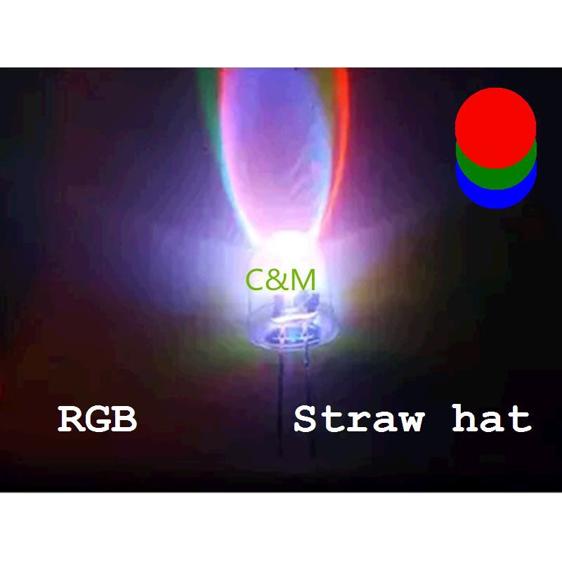 [25 CON] (TK1) Led 5mm Lùn 7 Màu RGB 2 CHÂN (Nháy Nhanh)