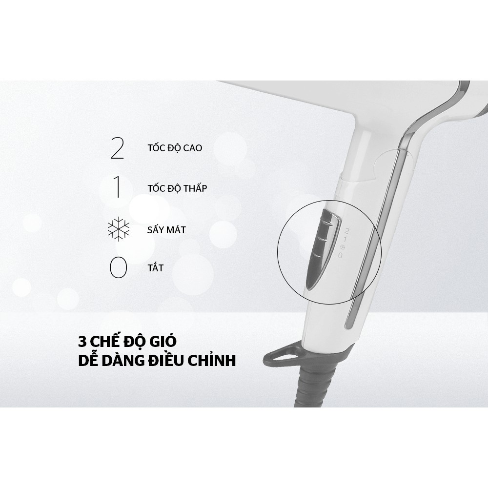Máy sấy tóc Sunhouse SHD2308 - Bảo hành Chính hãng-công suất 1500W với 2 tốc độ - 3 mức nhiệt