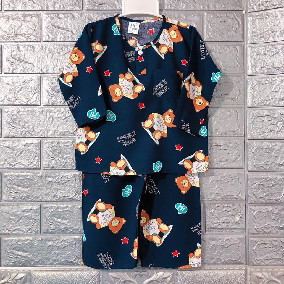 COMBO Bộ quần áo Tole lanh cho bé trai tay dài quần dài loại 1 mịn màng, thoáng mát, tặng kèm khẩu trang cho bé