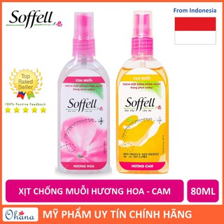 Xịt Chống Muỗi Soffell 80ml (Hương Hoa - Hương Cam)