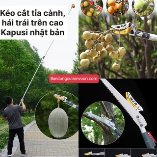 KÉO CẮT CÀNH TRÊN CAO, HÁI TRÁI CÂY TRÊN CAO 3m - 4m - 5m Thương hiệu KAPUSI - NHẬT BẢN
