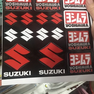 Combo Miếng Dán Decal Logo Suzuki Yoshimura