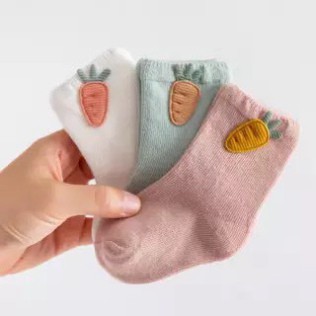 Sét 3 Đôi Tất Cotton Hình Họa Tiết  Hàng Quảng Chất Dày Dặn Cho Bé Từ 0-3 Tuổi (T1)