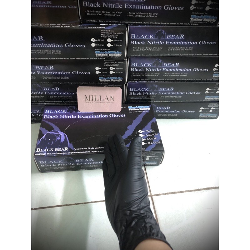 LOẠI TỐT Găng ĐEN Nitrile y tế KHÔNG BỘT (50pcs) | BigBuy360 - bigbuy360.vn