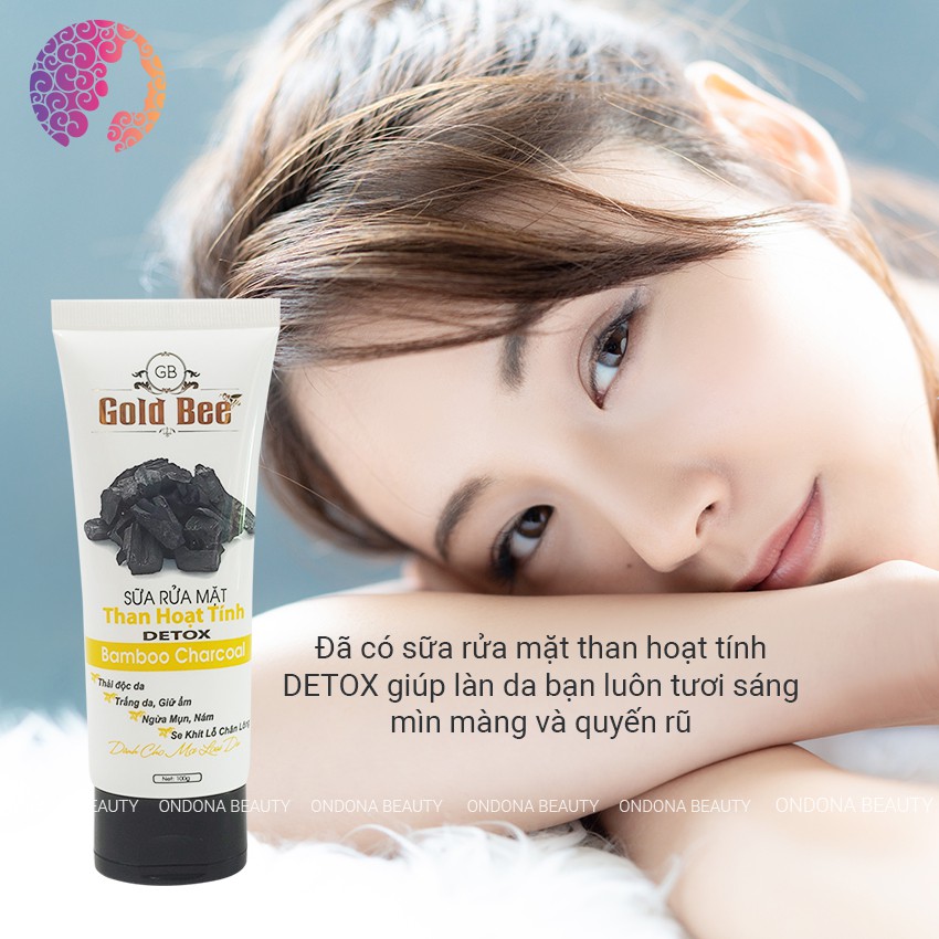 [Thải Độc Da] SỮA RỬA MẶT THAN HOẠT TÍNH DETOX Gold Bee - Ondona Beauty