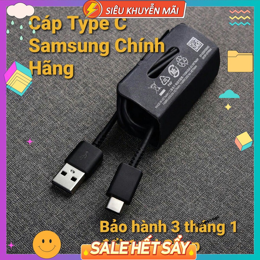 Dây cáp sạc Samsung chính hãng Type-C Usb, Micro Usb 1m hỗ trợ sạc nhanh Note 9/Note 8/S9/S8/ S7 S6
