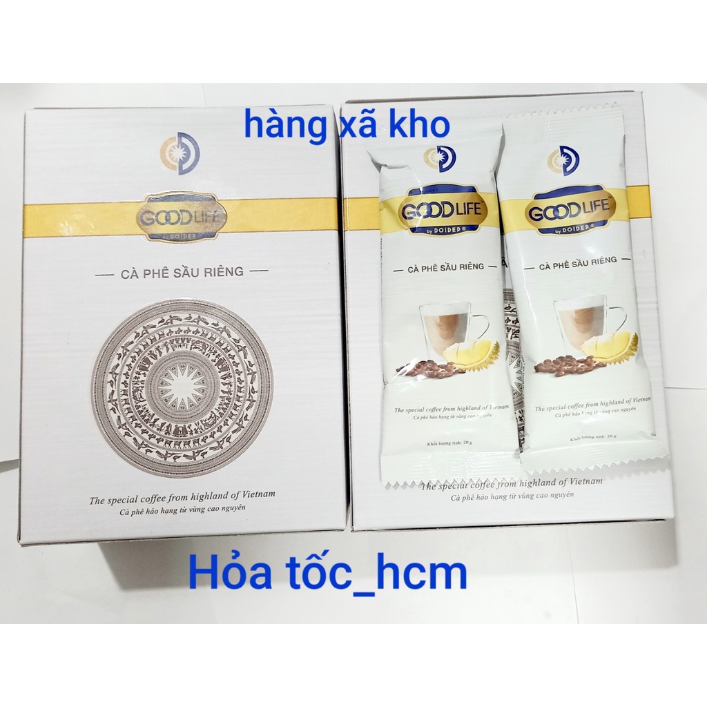 cà phê sầu riêng & dừa 240gr hộp good life ( date 18.10.2022
