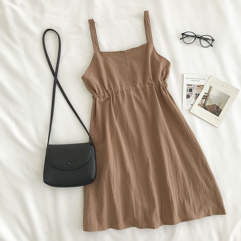 Hàng Sẵn_Yếm kẻ ulzzang thắt nơ eo phong cách hàn | BigBuy360 - bigbuy360.vn