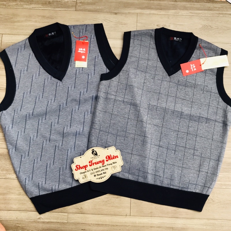 Áo gile len lót lông nam trung niên hàng quảng châu chất đẹp