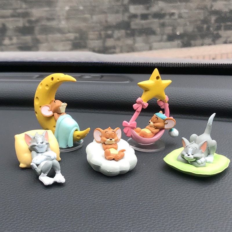 Set Tom And Jerry Trang Trí Ô Tô, Xe Hơi, Bàn Làm Việc, Bàn Học, Phòng Khách - Phụ Kiện Xe Hơi