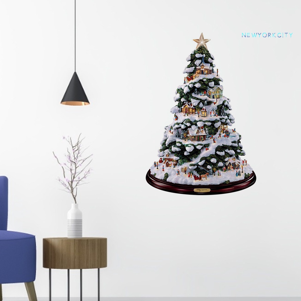 Đề Can Dán Trang Trí Giáng Sinh Bằng Pha Lê Giả Hình Cây Và Người Tuyết Thời Trang Sáng Tạo