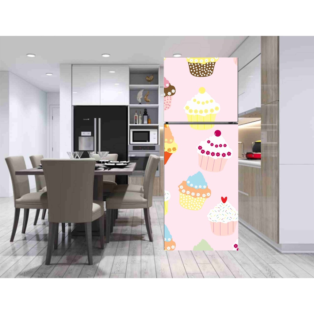 Decal dán Tủ Lạnh chống thấm cao cấp mẫu mã đa dạng- in mẫu theo yêu cầu - sỉ lẻ miếng dán tủ lạnh