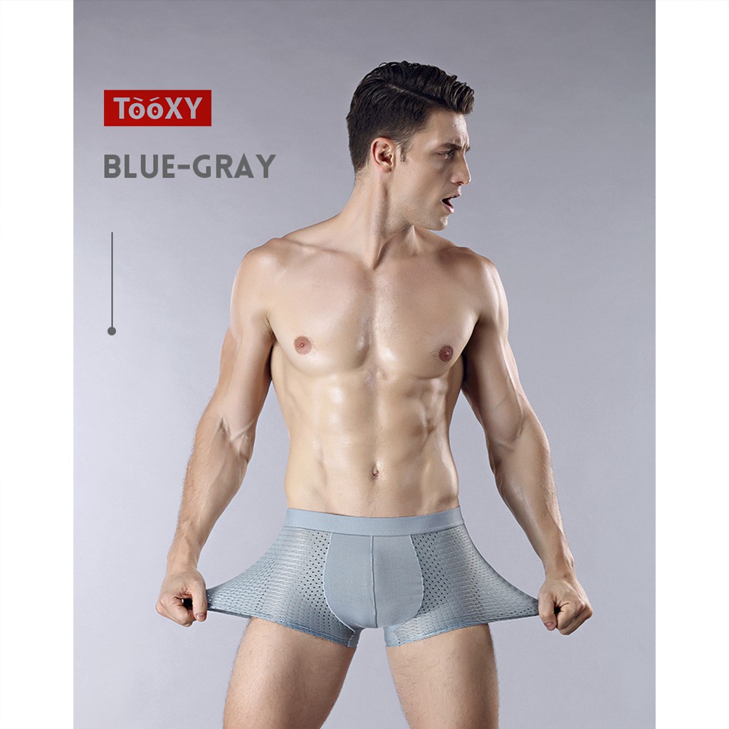 Hộp 4 sịp đùi boxer thông hơi cao cấp, Quần lót đùi nam co dãn 4 chiều VEIKUCOOL