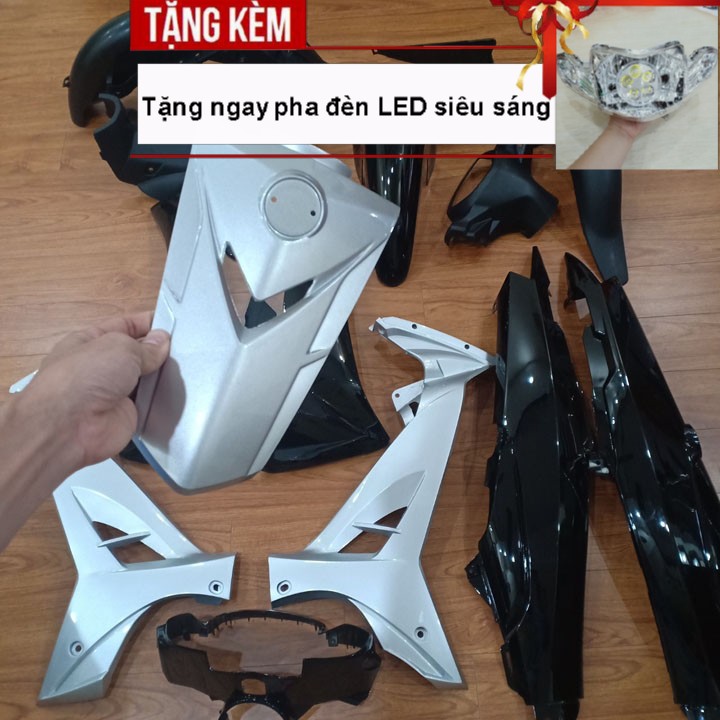 Bộ dàn áo Loại Phanh Đĩa  xe SIRIUS đời 2005 đến 2018 nhựa nguyên sinh ABS cao cấp màu ĐEN