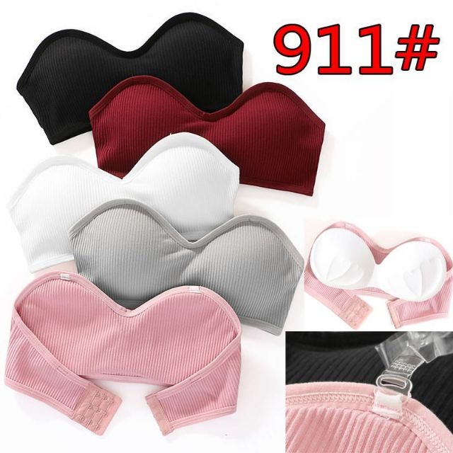 Bra gân cúp tròn cài sau 911