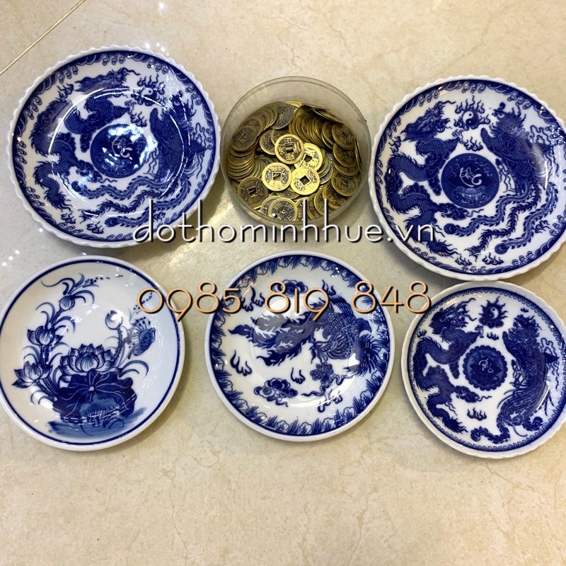 Đĩa xin đài các cỡ Tặng kèm 2 xu âm dương gieo quẻ / Hoặc Đĩa giò / Đĩa xôi / Đĩa trầu cau