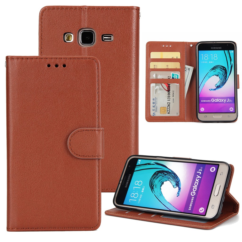 Bao da điện thoại nắp gập có ngăn đựng thẻ cho Samsung Galaxy J7 Plus | BigBuy360 - bigbuy360.vn