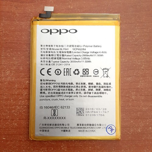 Pin Điện Thoại OppO A71 Mã BLP641 Dung Lượng 2900mAh Zin Bóc Máy