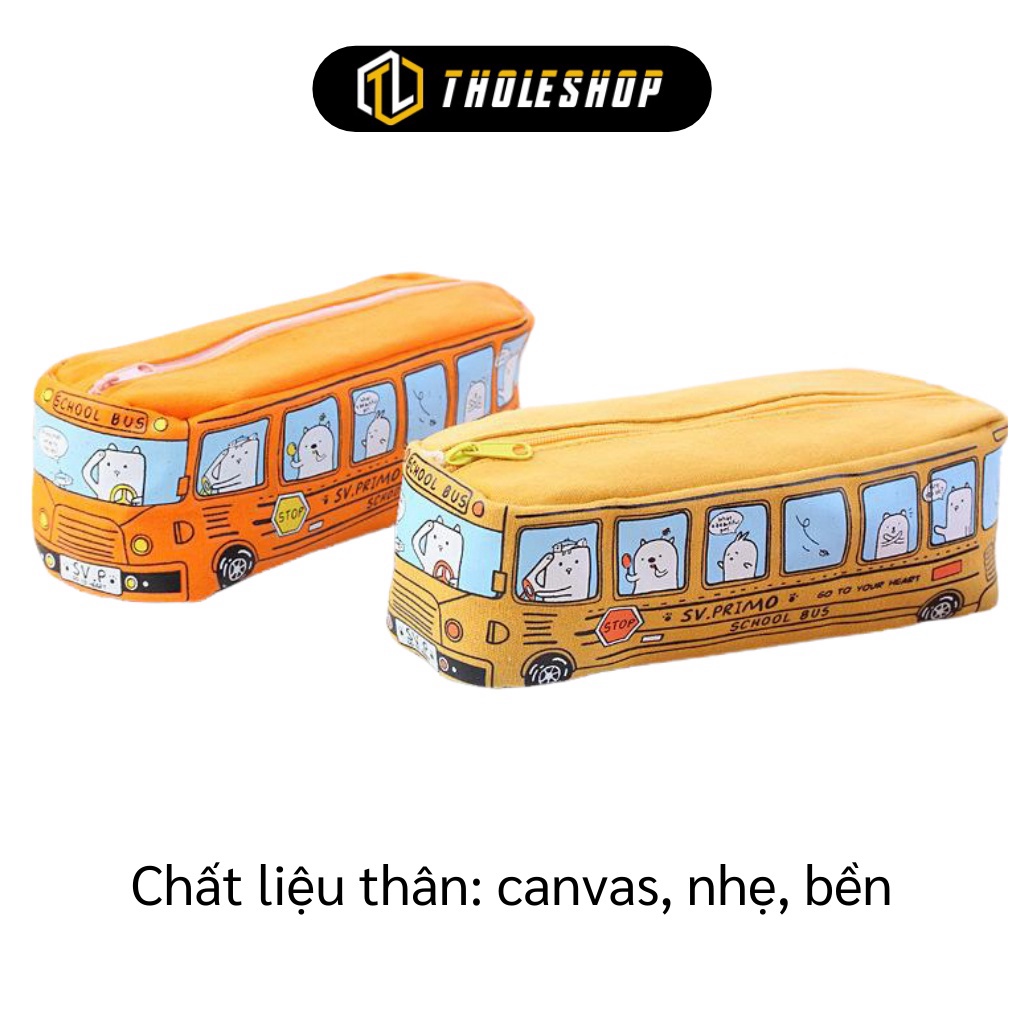 [SGD] Hộp Bút - Túi Đựng Bút Bằng Vải Canvas Dung Tích Lớn Hình Xe Bus Độc Đáo Cho Bé 7241