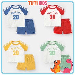 Bộ Quần Áo Cộc Tay Coton Cho Bé Trai Set Quần Áo Thể Thao Cho Bé Trai CTM4