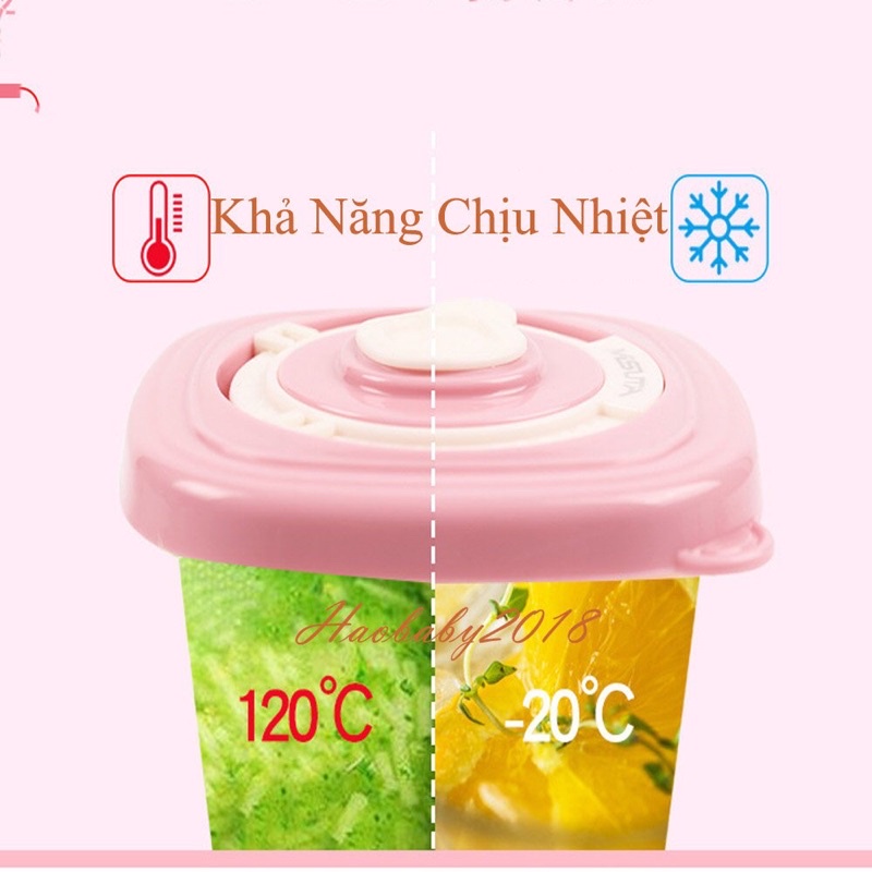 Hộp Trữ Đông, Khay Trữ Đông Có Nắp Misuta 120ml Bảo Quản Đồ Ăn Dặm Cho Bé Haobaby2018