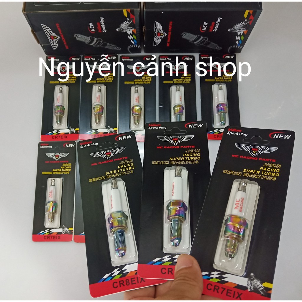 Bugi IRIDIUM 3 Chấu Bạch Kim MC Racing chính hảng chân ngắn dài