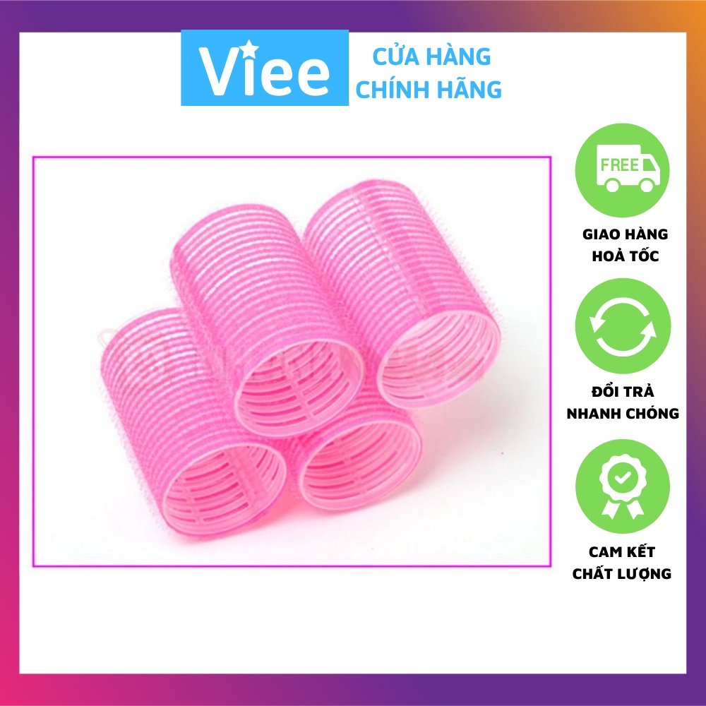 Lô cuốn tóc mái xoăn bộ 6 cái bằng nhựa tự dính (Giao Màu Ngẫu Nhiên)