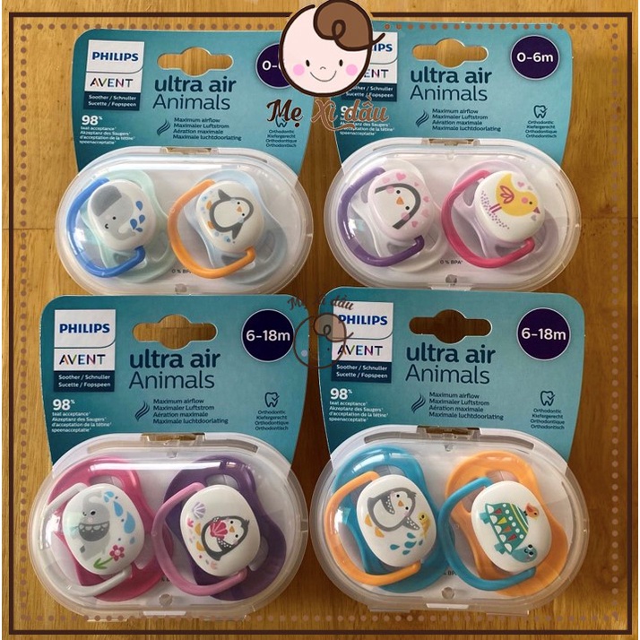 Shop mẹ xì dầu Ty giả, Ti ngậm Philips Avent Ultra Air Animal cho bé