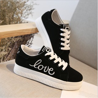 Giày sneaker Nữ cá tính đế cao [love] (lướt xem hình thật) 097