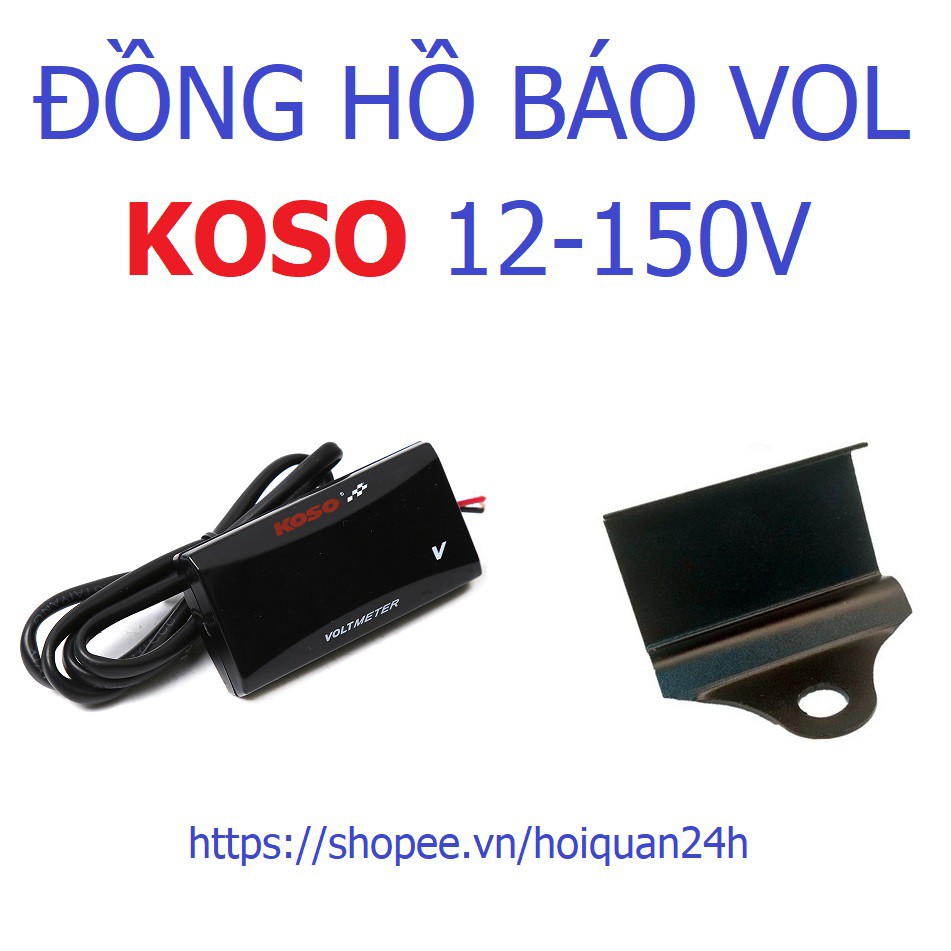 Đồng hồ báo Vol Koso bản cao cấp 12-150v chống nước đủ màu cho xe máy, xe điện