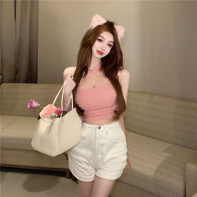 Áo không tay COZOKC cổ yếm xếp ly quyến rũ cho nữ