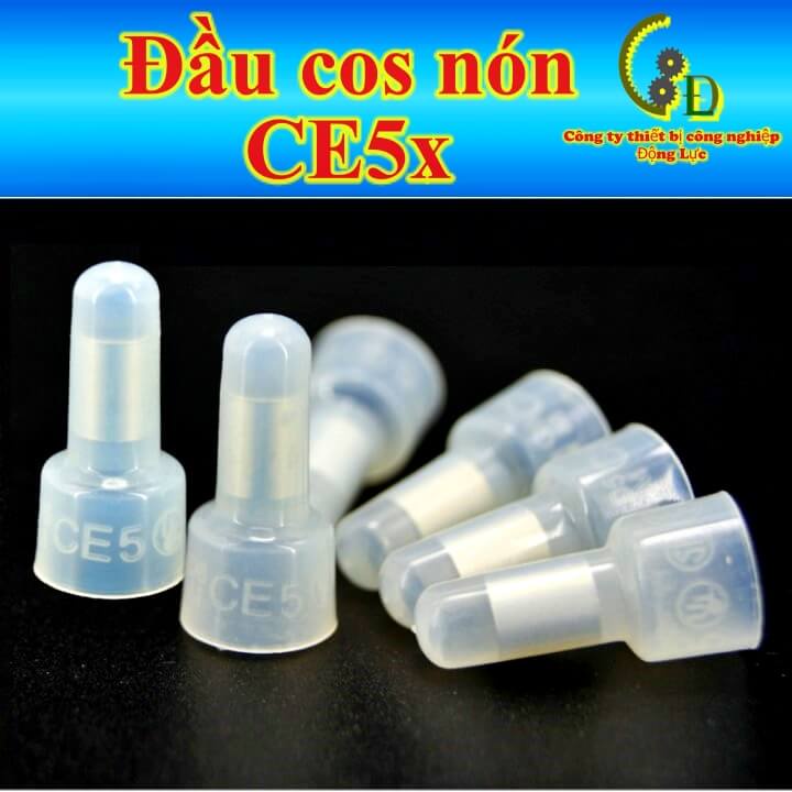 Đầu cos nón CE-1x CE-2x 1000cái, cosse mũ chụp, cốt cút bấm nối cánh dây điện 1.25mm, 2mm bằng đồng bọc nhựa